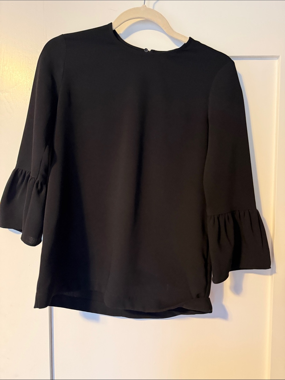 Madewell Black Ruffle-Sleeve Blouse